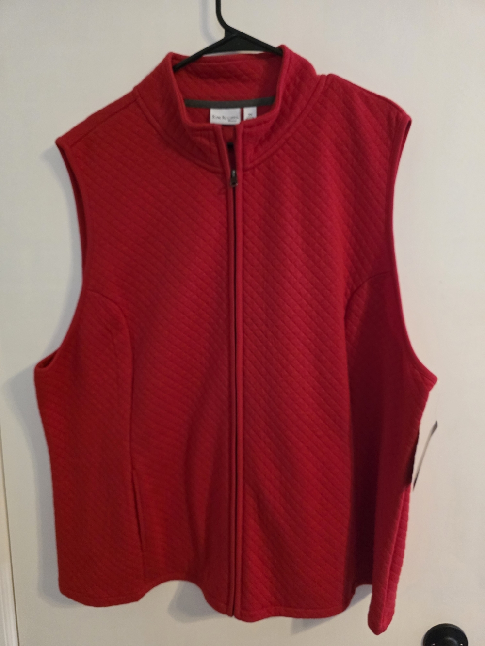 Kim Rogers Women's 3X Red Quilted Zip Front Vest NWT Plus Size